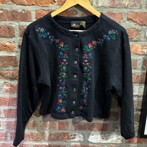 Liz Claiborne Vintage Cropped Cardigan Sweatshirt